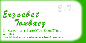 erzsebet tombacz business card